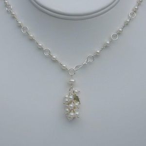 Handmade white freshwater pearl necklace